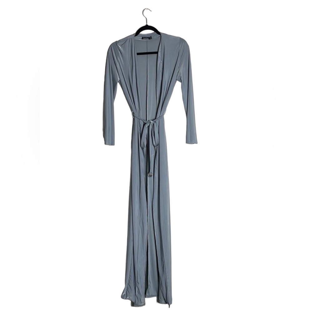 Maxi slinky kimono silver gray size US 8 duster